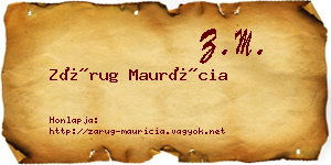 Zárug Maurícia névjegykártya